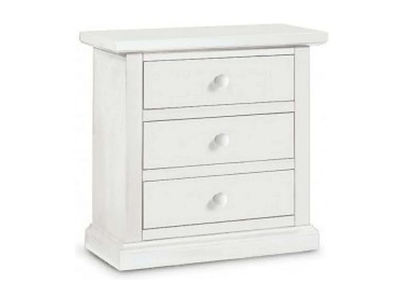 MilaniHome.it - Comodino In Legno Massello 60x35x64di coloreBianco