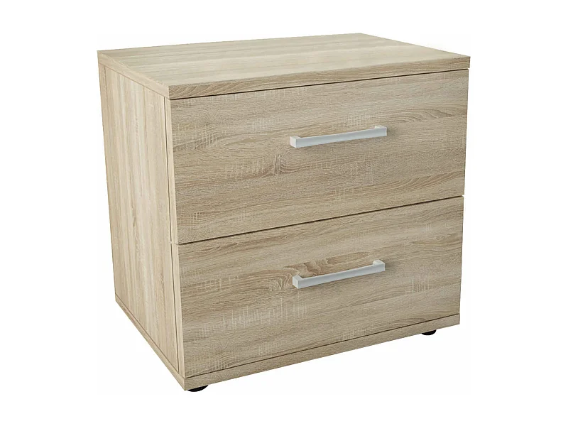 MilaniHome.it - comodino 2 cassetti moderno di design moderno contemporaneo cm 44,5 x 35 x 43,5 hdi coloreQuercia Chiaro
