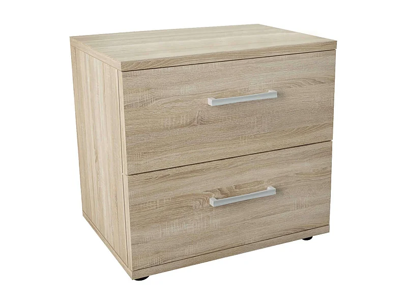 MilaniHome.it - comodino 2 cassetti moderno di design moderno contemporaneo cm 44,5 x 35 x 43,5 hdi coloreQuercia Chiaro