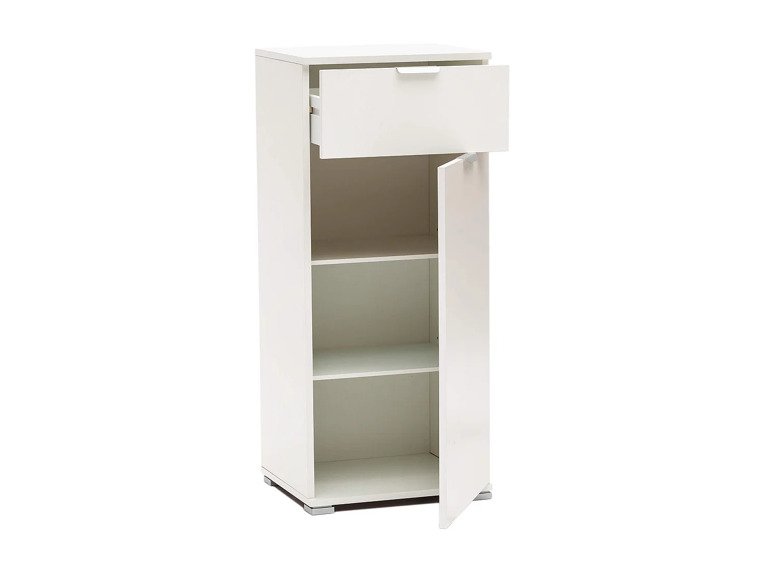 MilaniHome.it - armadietto con un'anta e un cassetto per soggiorno cucina bagno fatto in Italia cm 45x38x103 hdi coloreBianco
