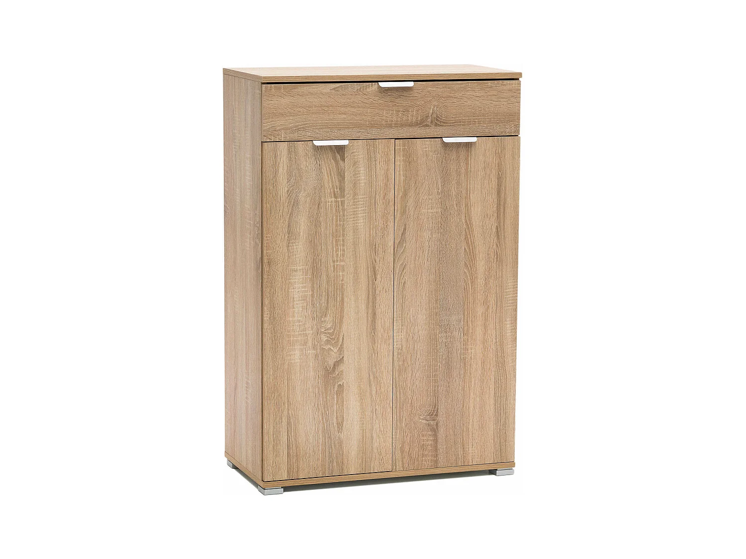 MilaniHome.it - armadietto con 2 ante e un cassetto per soggiorno cucina bagno fatto in Italia cm 75x38x112 hdi coloreMarrone chiaro