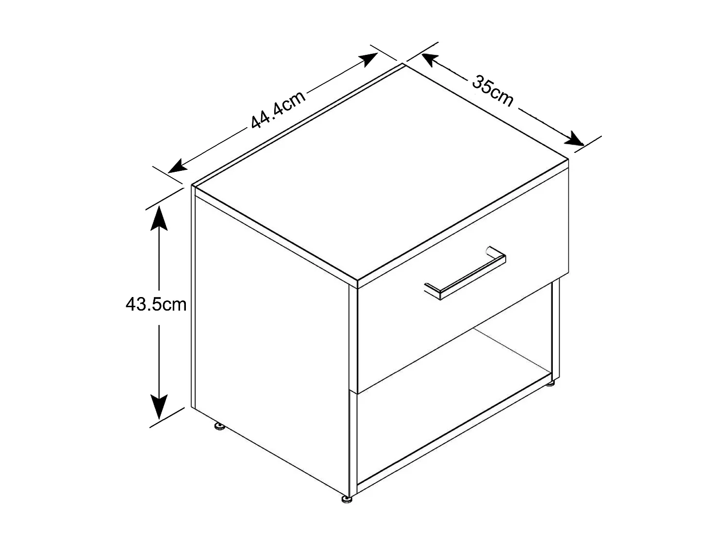 MilaniHome.it - comodino un cassetto e un vano di design moderno contemporaneo cm 44,5 x 35 x 43,5 hdi coloreQuercia Chiaro