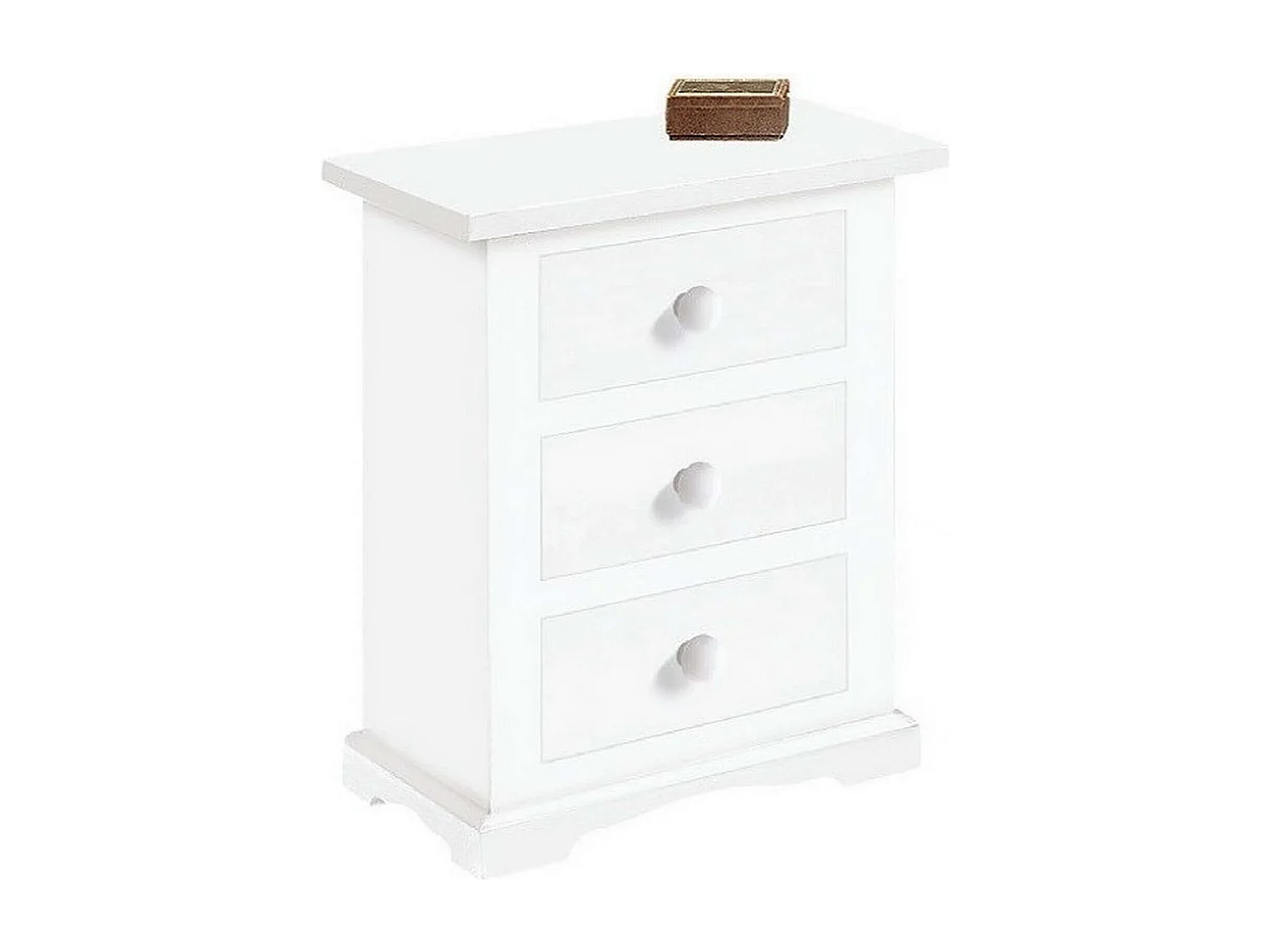 MilaniHome.it - Comodino In Legno Massello 60x35x70di coloreBianco