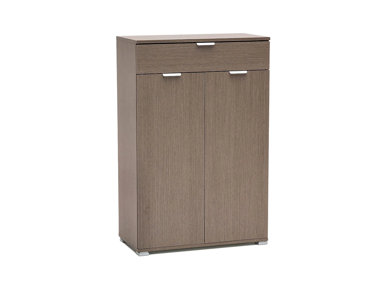 MilaniHome.it - armadietto con 2 ante e un cassetto per soggiorno cucina bagno fatto in Italia cm 75x38x112 hdi coloreRovere grigio