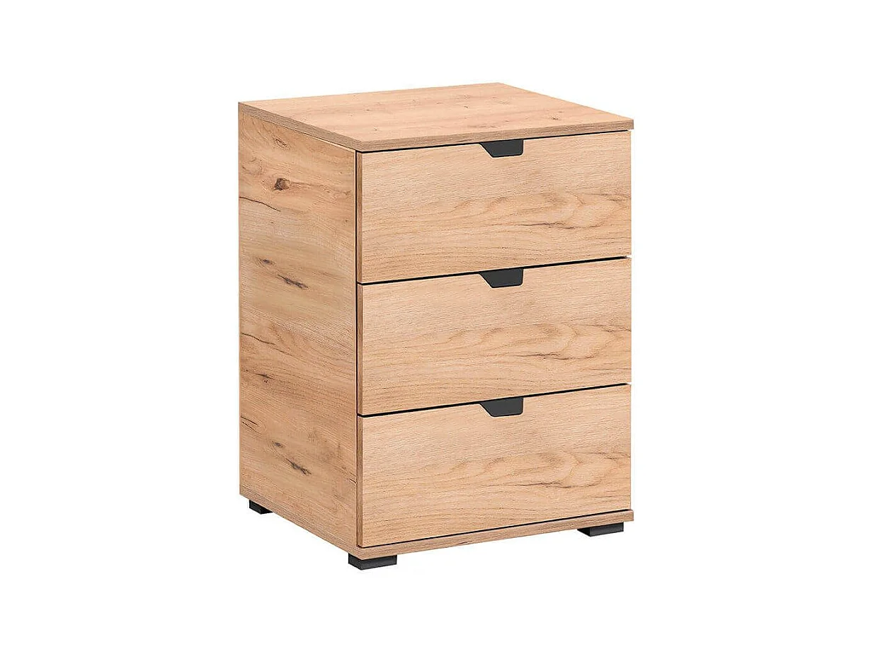 comodino moderno 3 cassetti di design moderno industrial cm 45 x 40 x 63 h