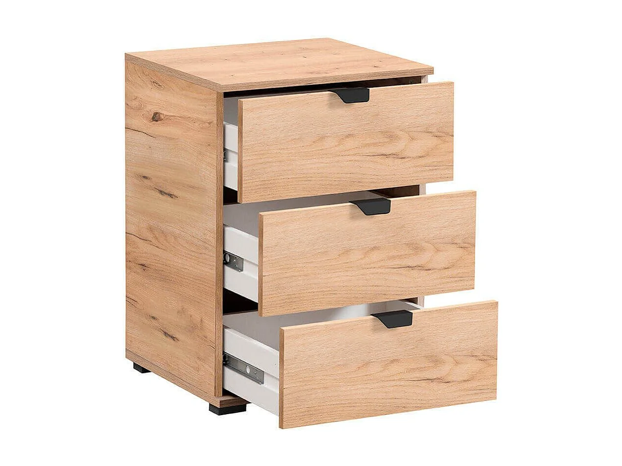 comodino moderno 3 cassetti di design moderno industrial cm 45 x 40 x 63 h