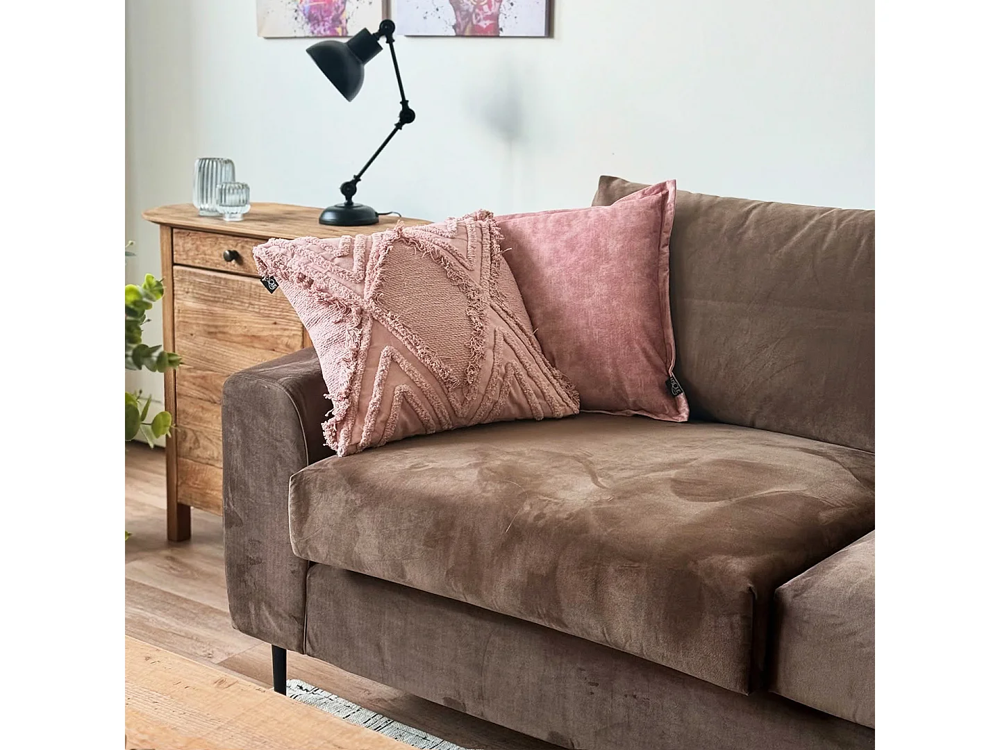 MilaniHome.it - comodino con cassettto e un anta di design moderno industrial cm 75 x 35 x 76 hdi coloreMarrone