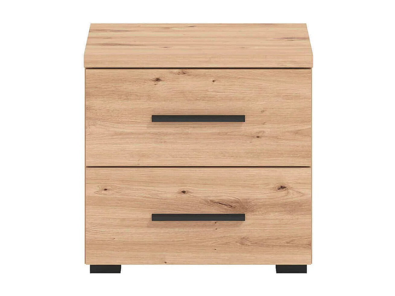 comodino moderno 2 cassetti colore rovere di design moderno industrial cm 44,5 x 33,5 x 43 h