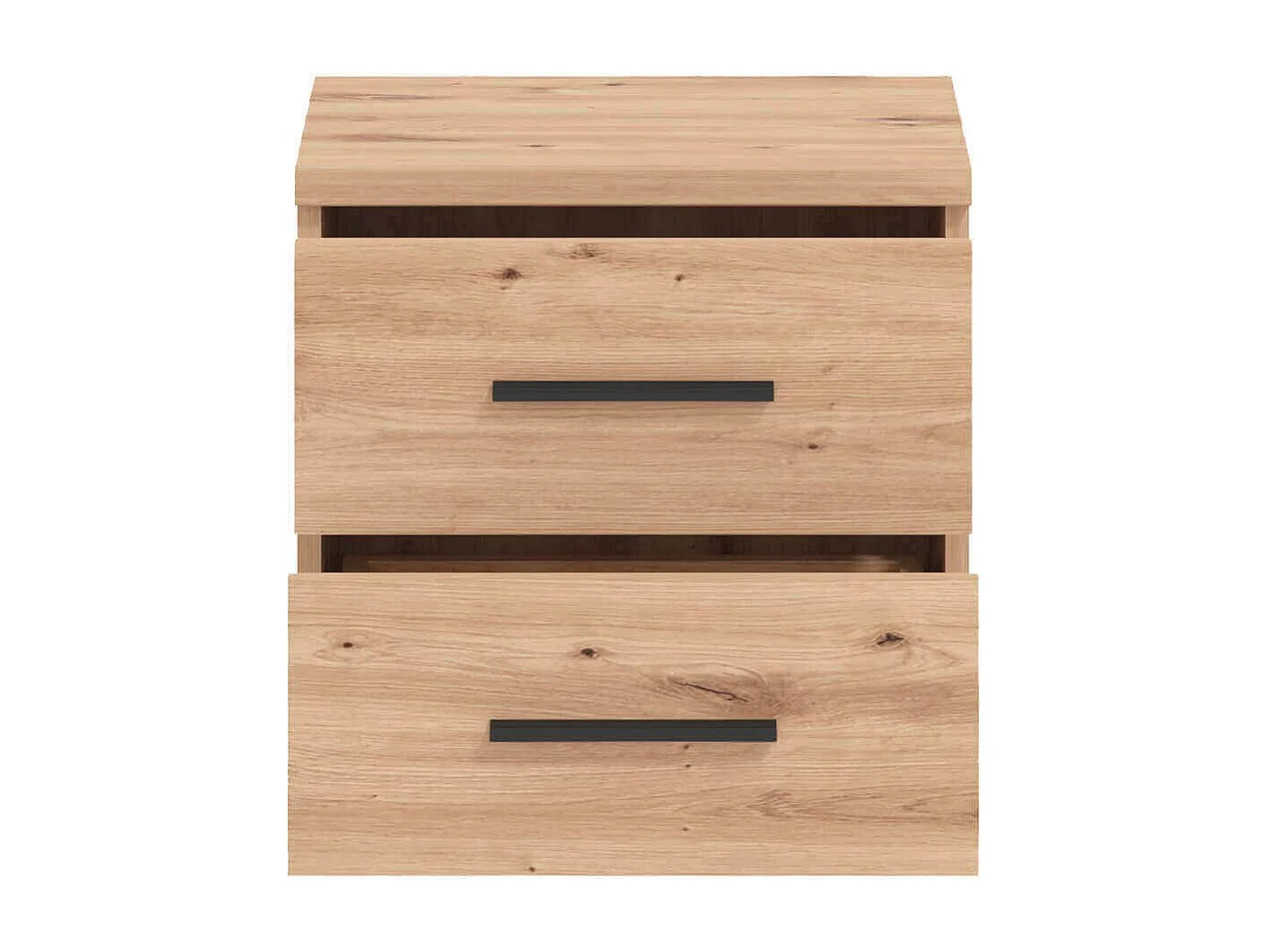 comodino moderno 2 cassetti colore rovere di design moderno industrial cm 44,5 x 33,5 x 43 h