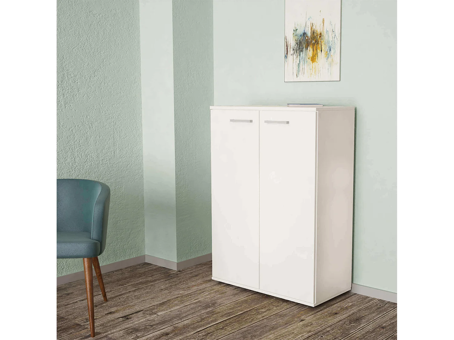 MilaniHome.it - armadietto con 2 ante per soggiorno cucina bagno cm 83 x 36 x 71 hdi coloreBianco