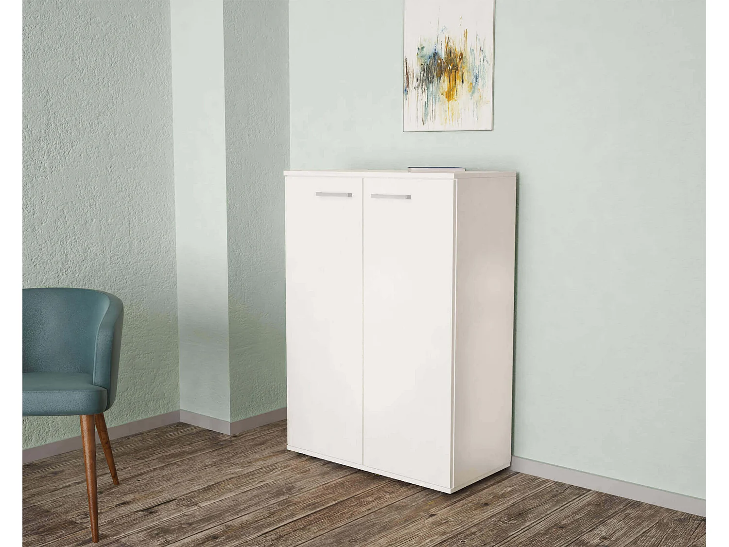 MilaniHome.it - armadietto con 2 ante per soggiorno cucina bagno cm 83 x 36 x 71 hdi coloreBianco