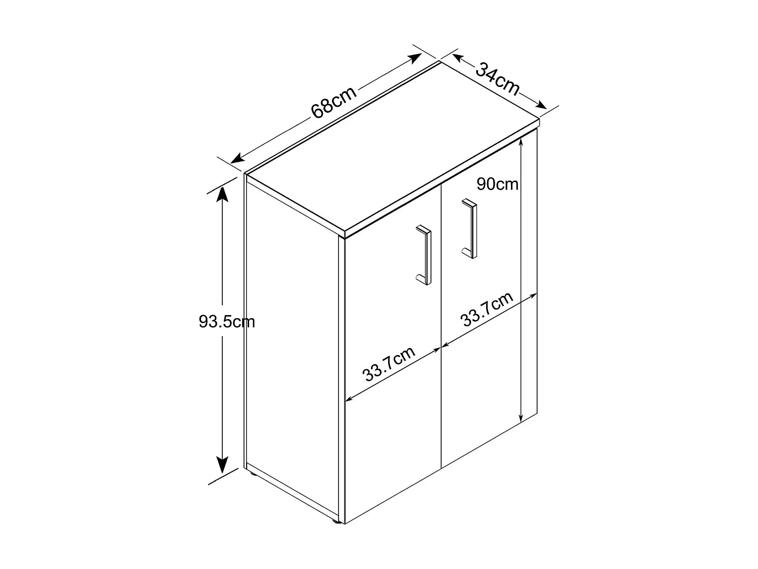MilaniHome.it - armadietto con 2 ante per soggiorno cucina bagno cm 83 x 36 x 71 hdi coloreBianco