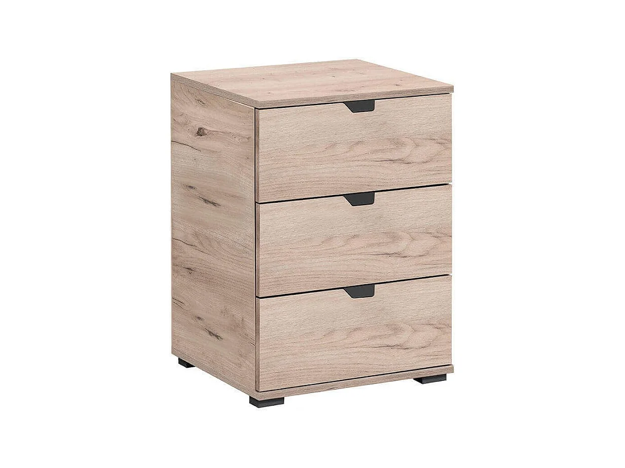 comodino moderno 3 cassetti di design moderno industrial cm 45 x 40 x 63 h