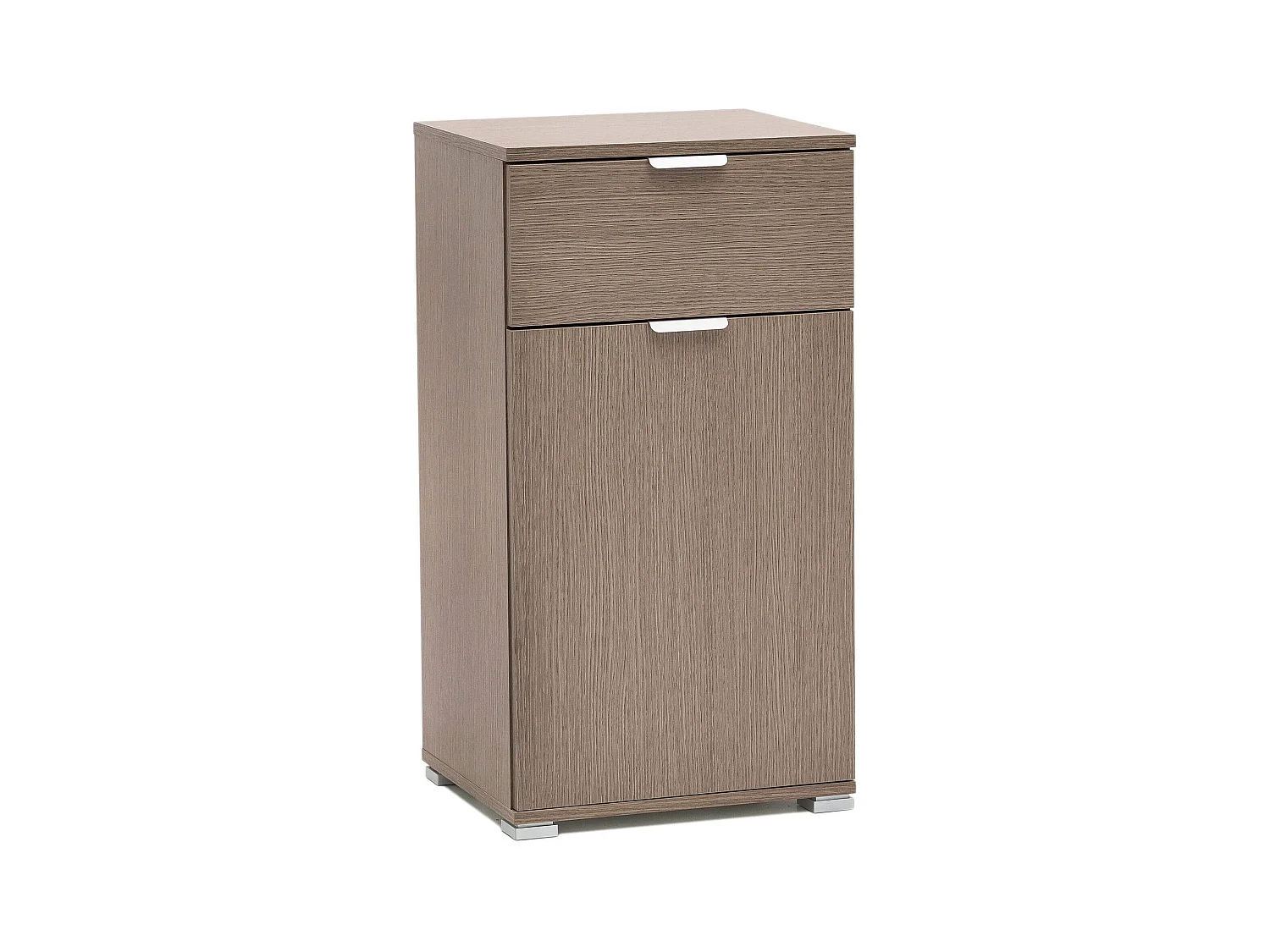 MilaniHome.it - armadietto un anta e un cassetto per soggiorno cucina bagno fatto in Italia cm 45x38x85 hdi coloreRovere grigio