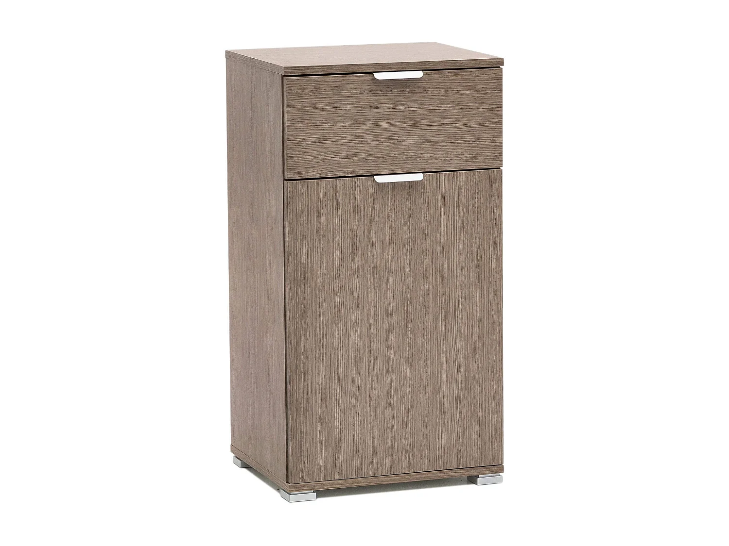 MilaniHome.it - armadietto un anta e un cassetto per soggiorno cucina bagno fatto in Italia cm 45x38x85 hdi coloreRovere grigio