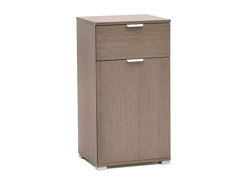 MilaniHome.it - armadietto un anta e un cassetto per soggiorno cucina bagno fatto in Italia cm 45x38x85 hdi coloreRovere grigio