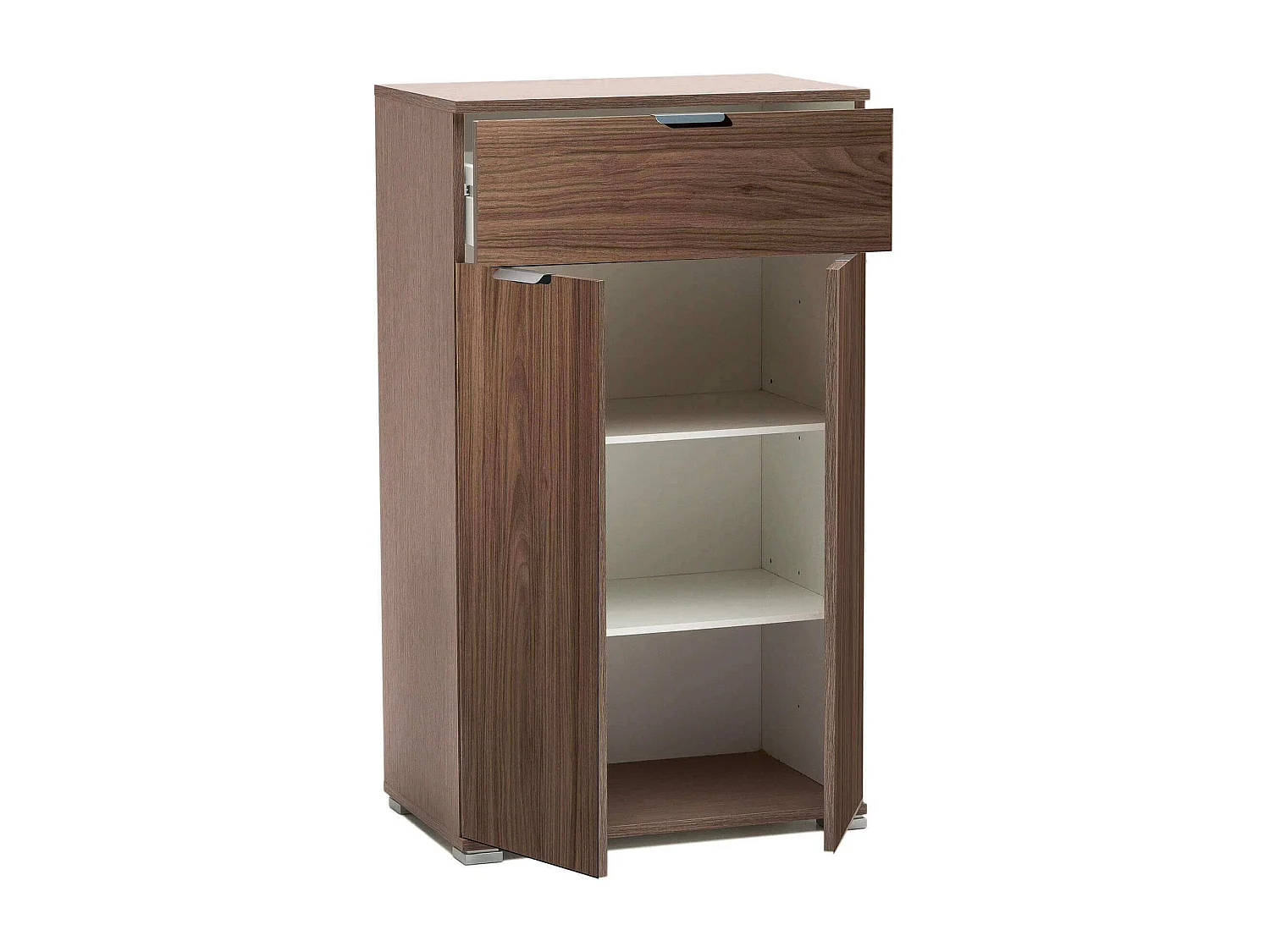 MilaniHome.it - armadietto con due ante e un cassetto per soggiorno cucina bagno fatto in Italia cm 60x38x103 hdi coloreMarrone