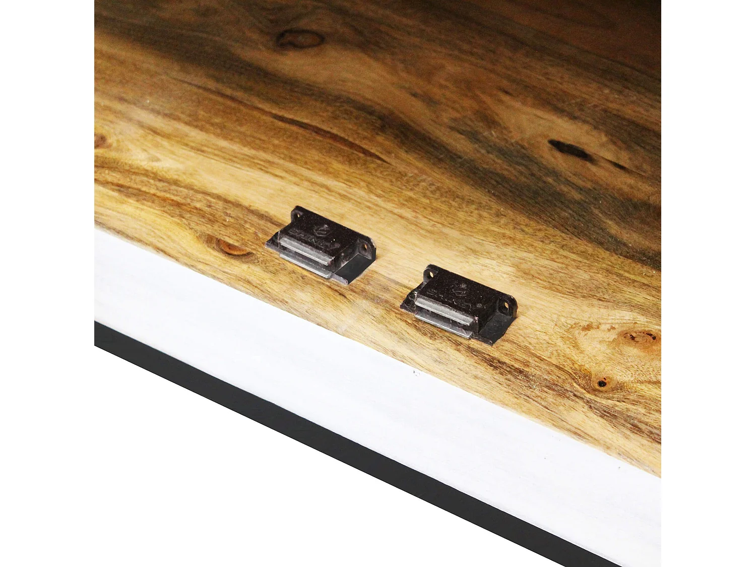 MilaniHome.it - Mobile con decoro sbiancato con 2 ante in legno di mango con struttura in ferro cm 80x40x80 hdi coloreMarrone