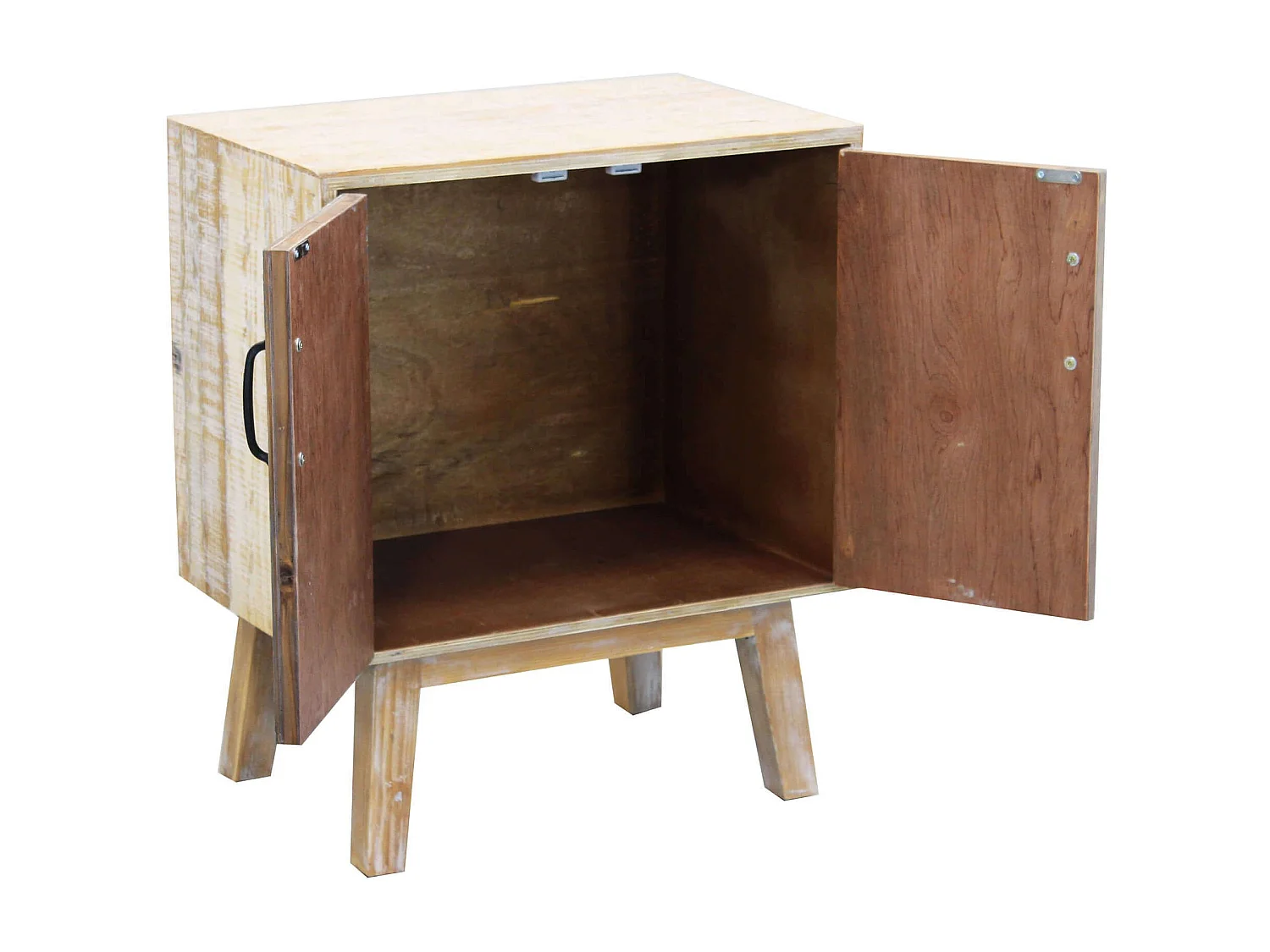 MilaniHome.it - Comò Comodino In Legno Colorato Con 2 Ante Stile Vintage Moderno Per Camera Da Lettodi coloreMulticolor