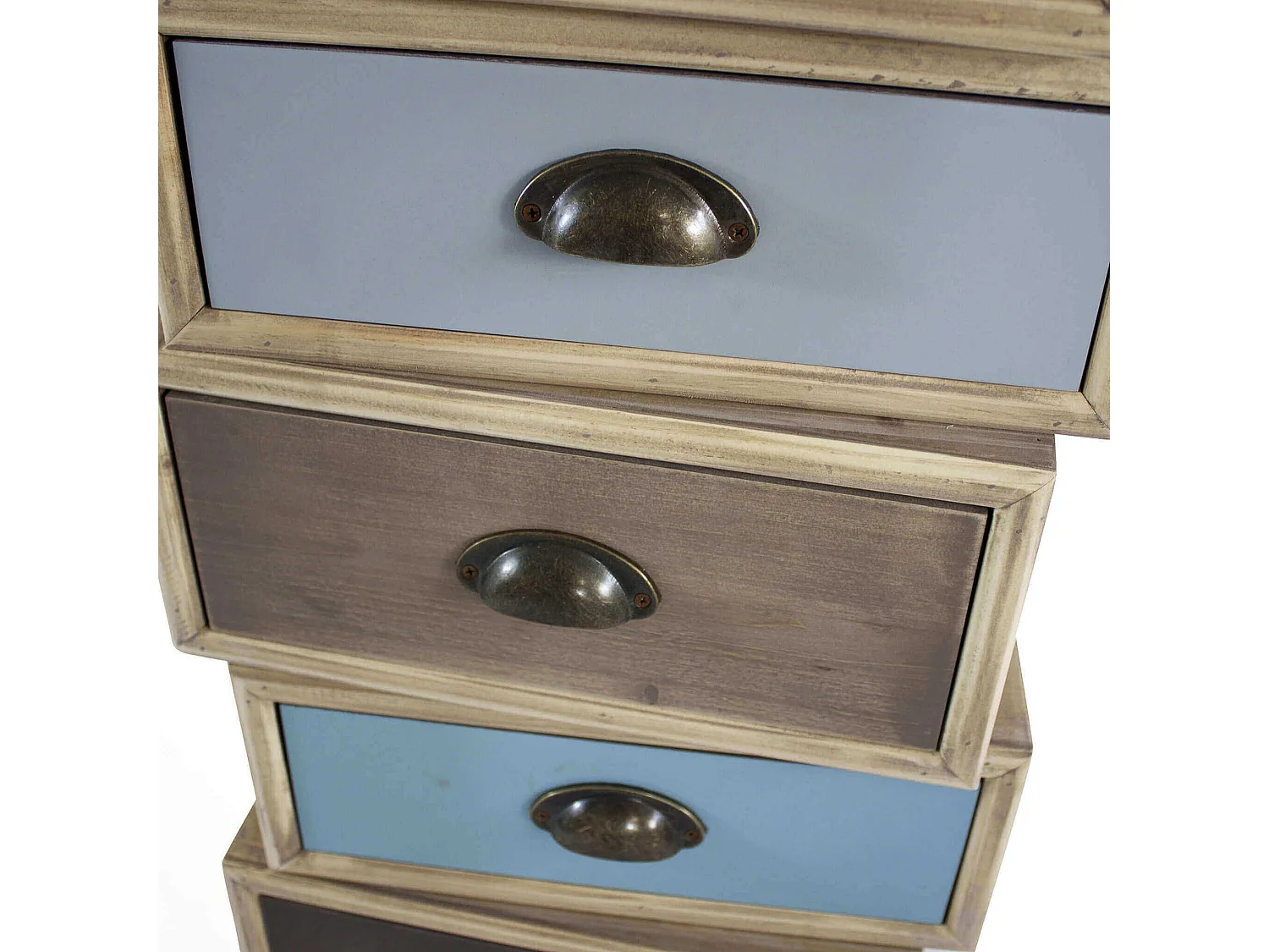 Milani Home - cassettiera 5 cassetti 40 x 37 x 99 cm, legno multicolor, salvaspazio per camera, ingresso e salotto