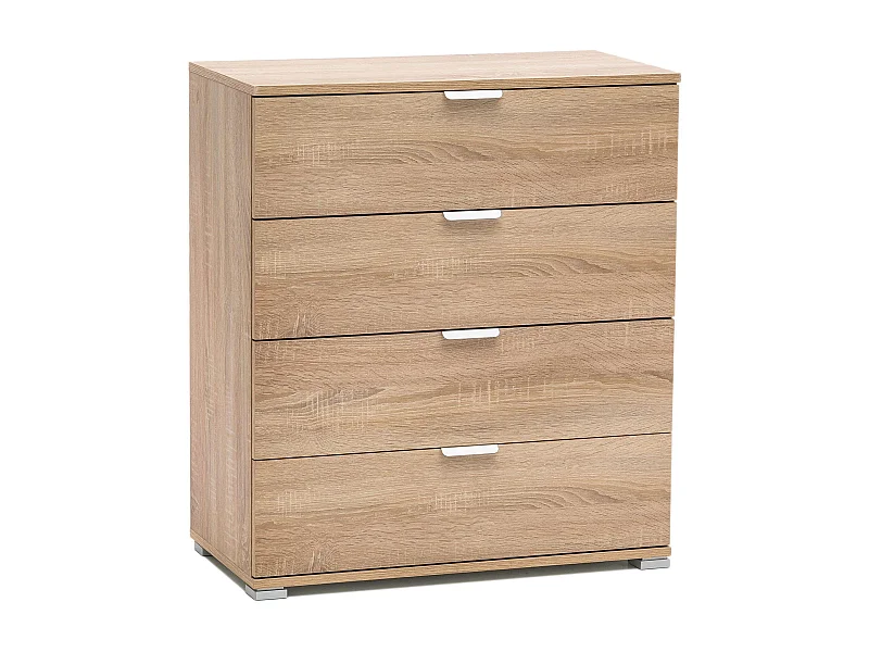 MilaniHome.it - cassettiera 4 cassetti per soggiorno cucina bagno fatto in Italia cm 75x38x85 hdi coloreMarrone chiaro