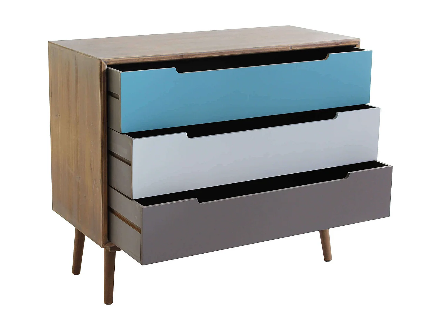 MilaniHome.it - Mobile 3 Cassetti 80x35,5x66,5 Per Interno Camera Cameretta Salotto Ingresso Cucinadi coloreMulticolor