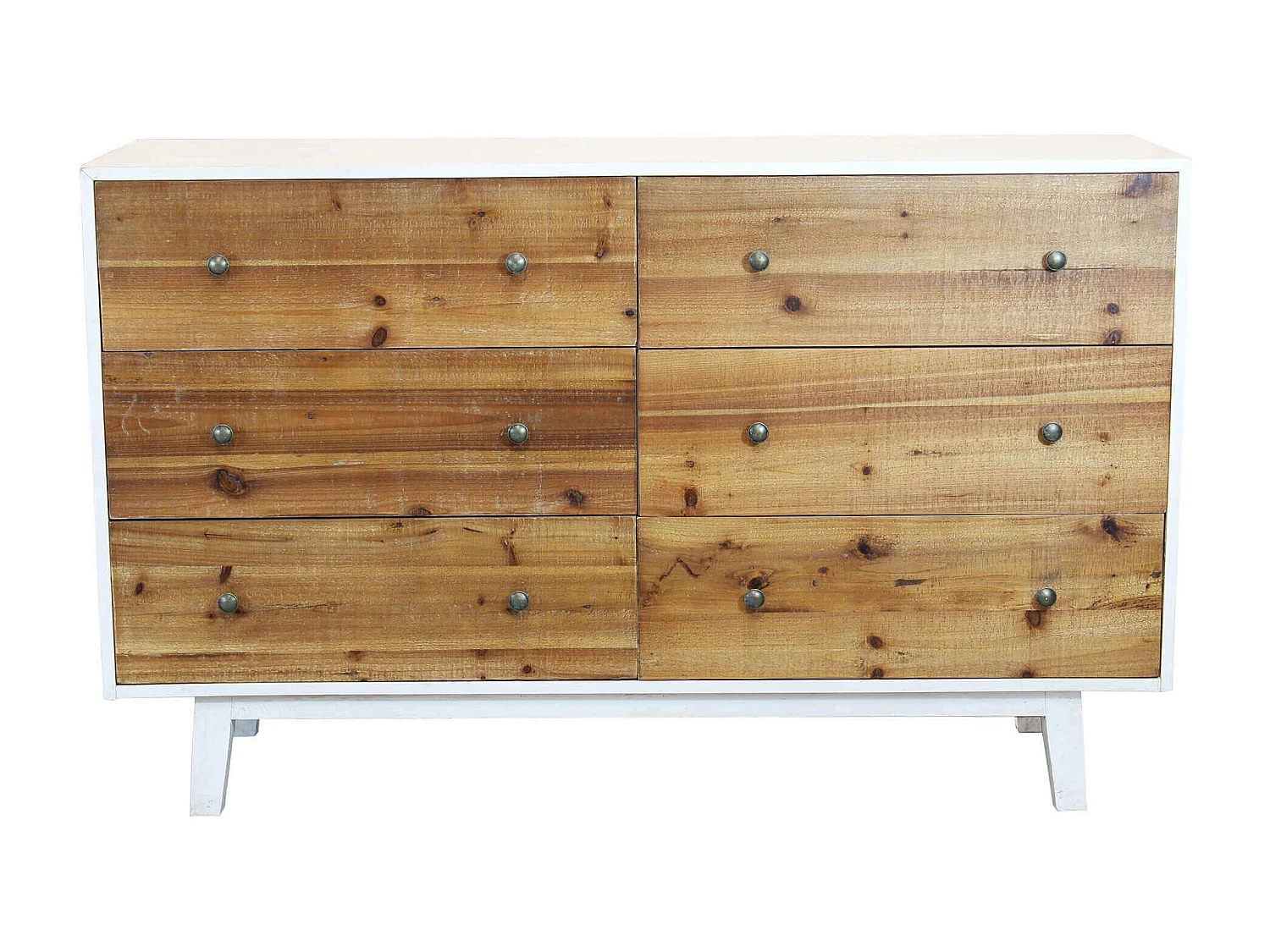 MilaniHome.it - cassettiera in legno con sei cassetti di design moderno per salotto cucina sala da pranzo cm 146x45x90 hdi coloreBianco