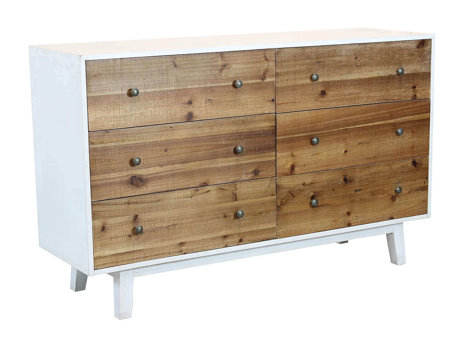 MilaniHome.it - cassettiera in legno con sei cassetti di design moderno per salotto cucina sala da pranzo cm 146x45x90 hdi coloreBianco