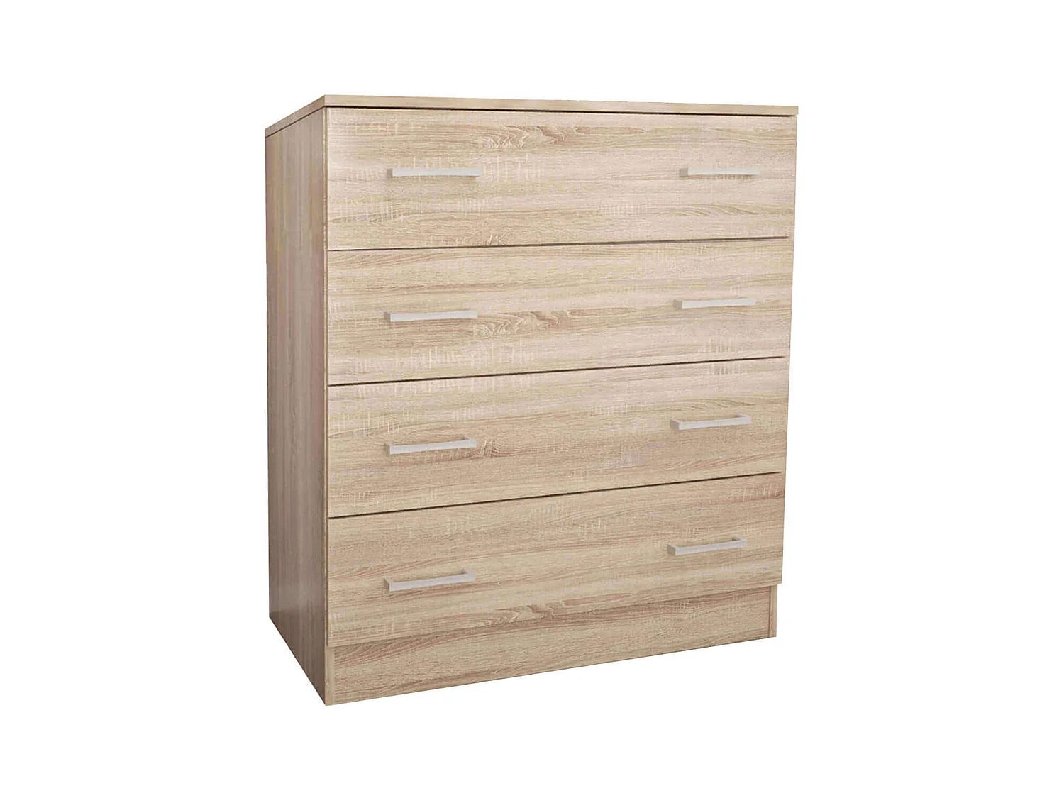 MilaniHome.it - cassettiera con 4 cassetti di design moderno contemporaneo cm 80 x 45 x 91 hdi coloreQuercia Chiaro