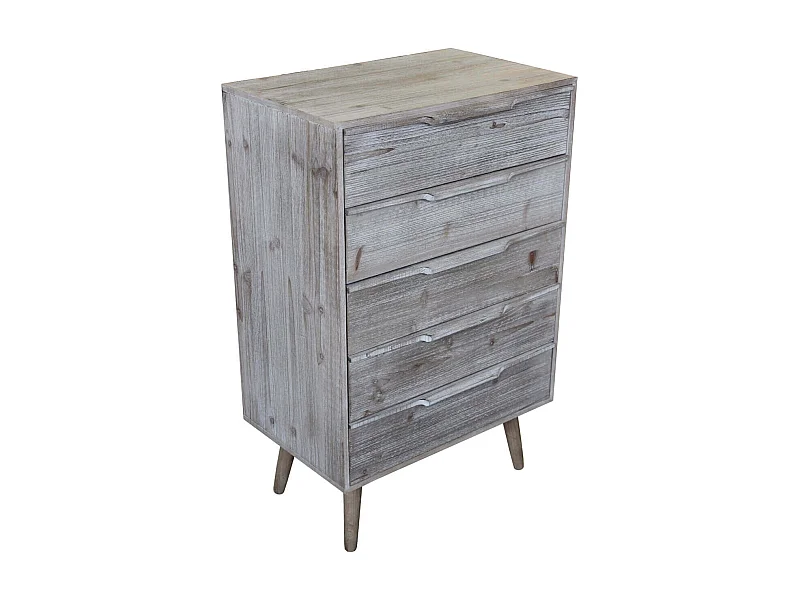 MilaniHome.it - Mobiletto 5 Cassetti 60x40x95 Per Interno Camera Cameretta Salotto Ingresso Cucinadi coloreTortora