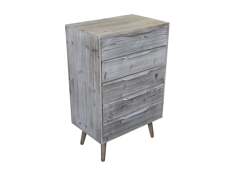 MilaniHome.it - Mobiletto 5 Cassetti 60x40x95 Per Interno Camera Cameretta Salotto Ingresso Cucinadi coloreTortora