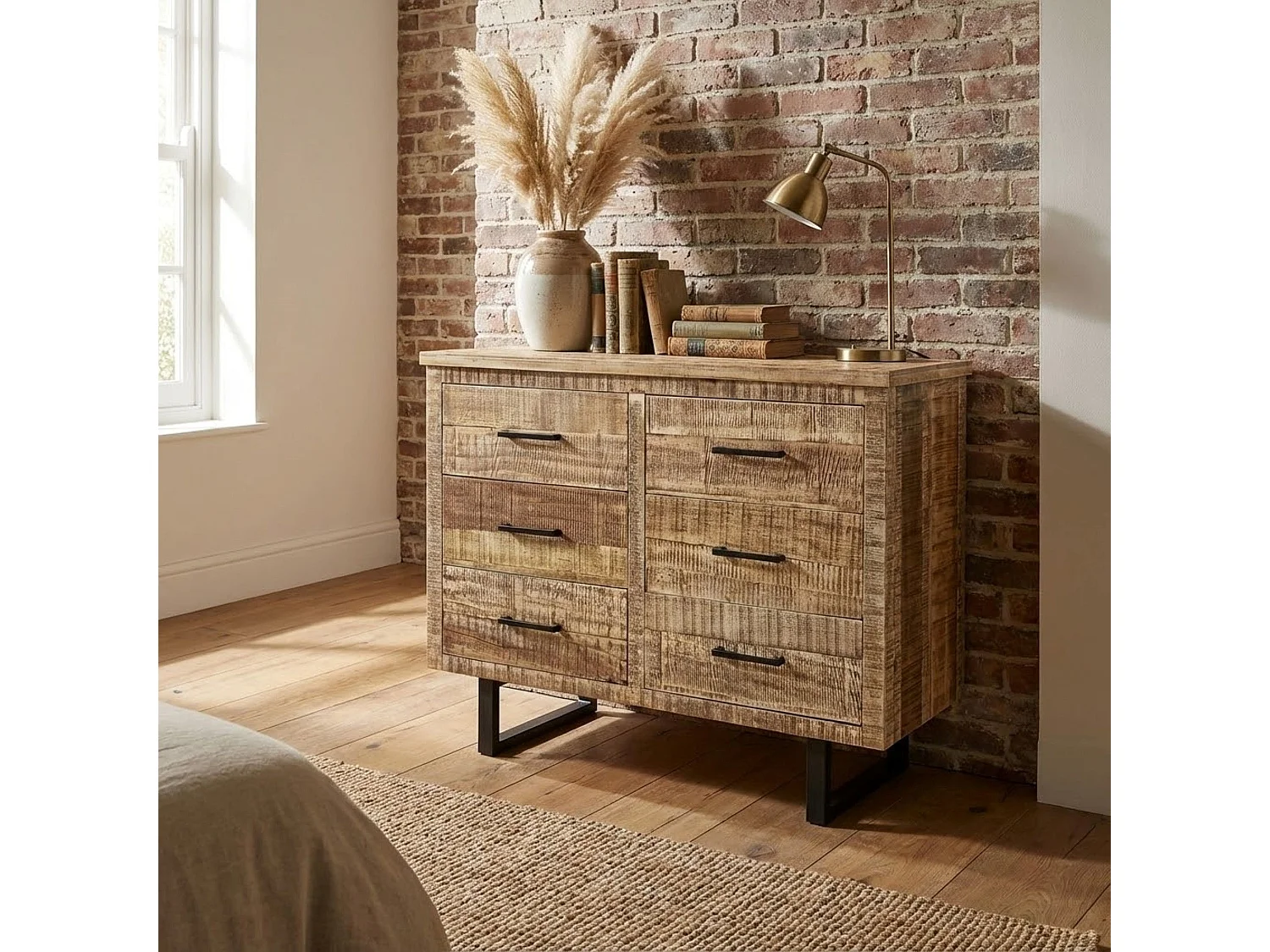 MilaniHome.it - cassettiera con sei cassetti in legno di design moderno per salotto cucina sala da pranzo cm 100x45x83 hdi coloreMarrone