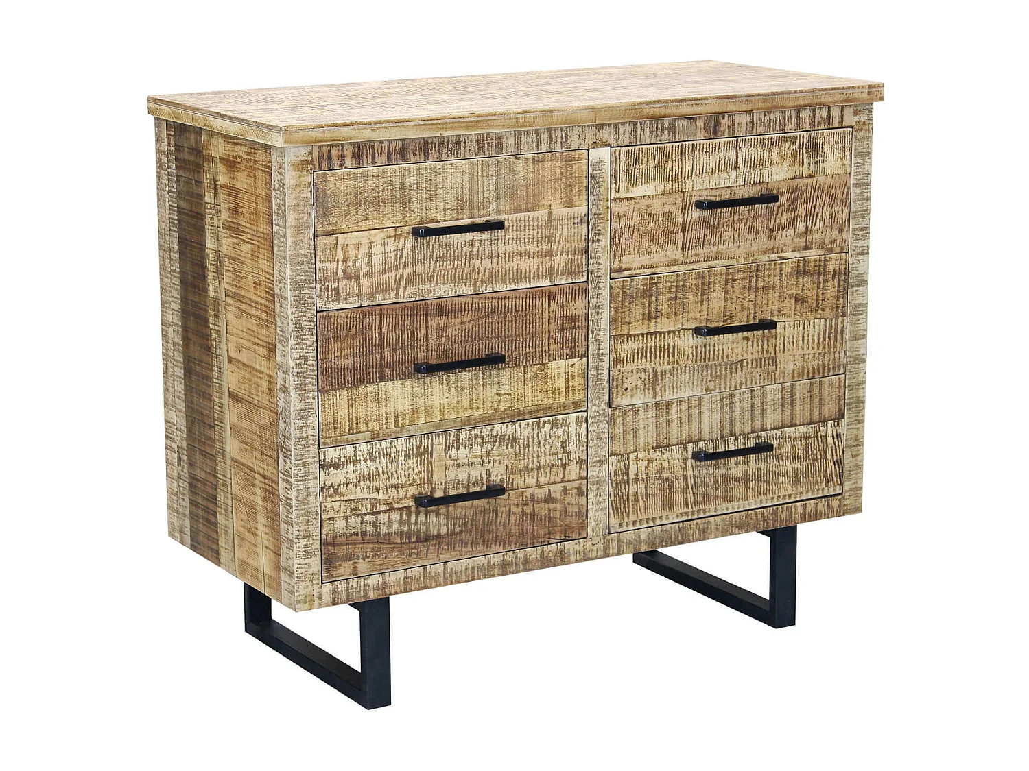 Milani Home - cassettiera con sei cassetti in legno di design moderno per salotto cucina sala da pranzo cm 100x45x83 h - Marrone