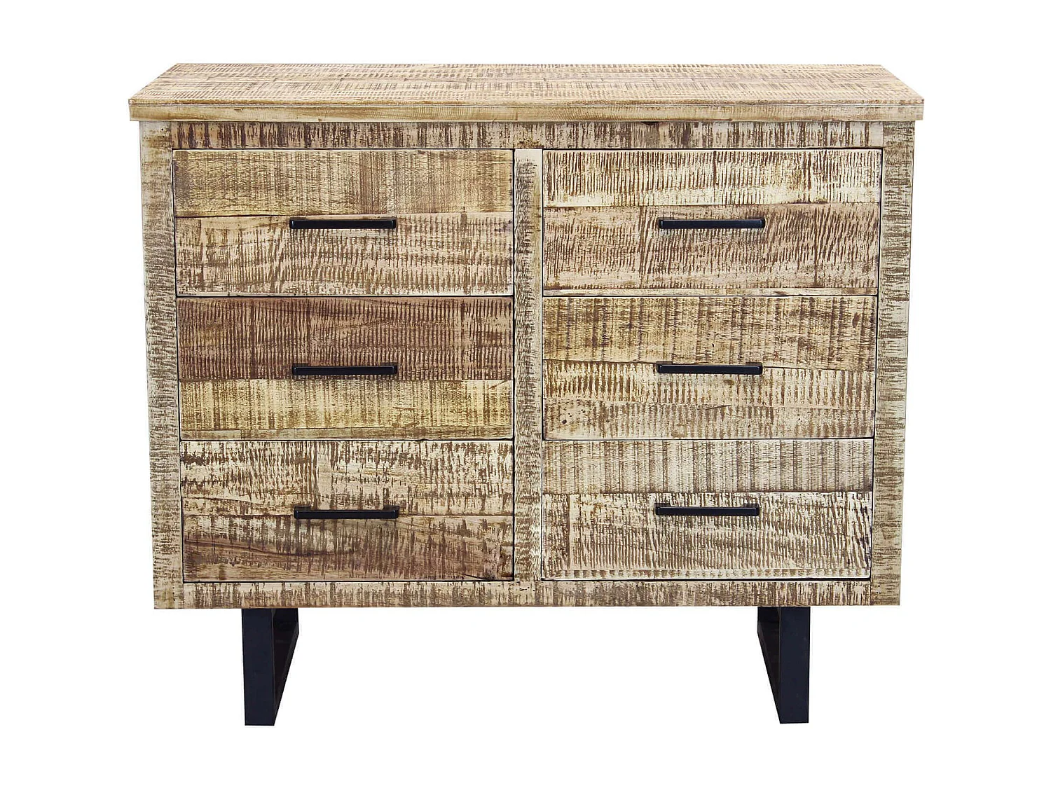 Milani Home - cassettiera con sei cassetti in legno di design moderno per salotto cucina sala da pranzo cm 100x45x83 h - Marrone