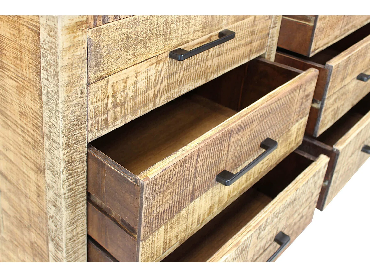 Milani Home - cassettiera con sei cassetti in legno di design moderno per salotto cucina sala da pranzo cm 100x45x83 h - Marrone