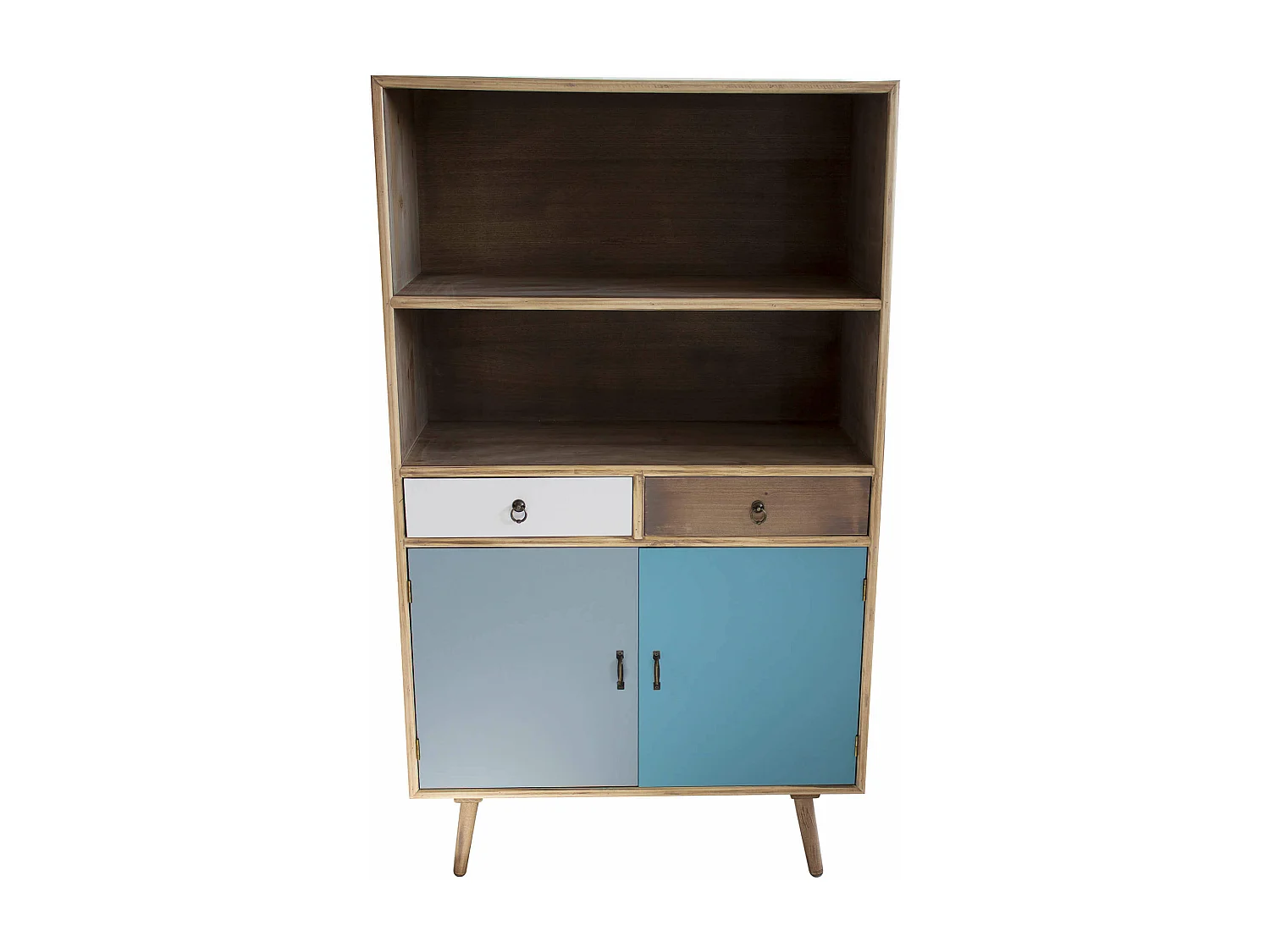 MilaniHome.it - Mobile Con 2 Ante, 2 Cassetti Colorati E 2 Ripiani Stile Industriale Cm 80x35x140 H Per Interno Casa Studio Ufficiodi coloreMulticolor