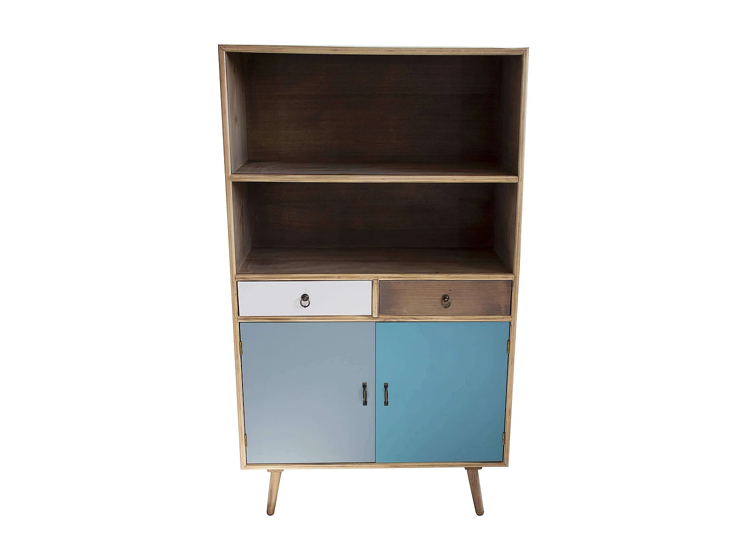 MilaniHome.it - Mobile Con 2 Ante, 2 Cassetti Colorati E 2 Ripiani Stile Industriale Cm 80x35x140 H Per Interno Casa Studio Ufficiodi coloreMulticolor