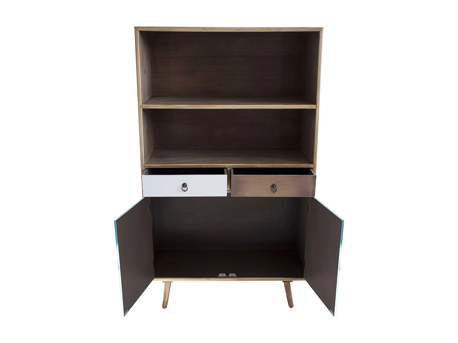 MilaniHome.it - Mobile Con 2 Ante, 2 Cassetti Colorati E 2 Ripiani Stile Industriale Cm 80x35x140 H Per Interno Casa Studio Ufficiodi coloreMulticolor