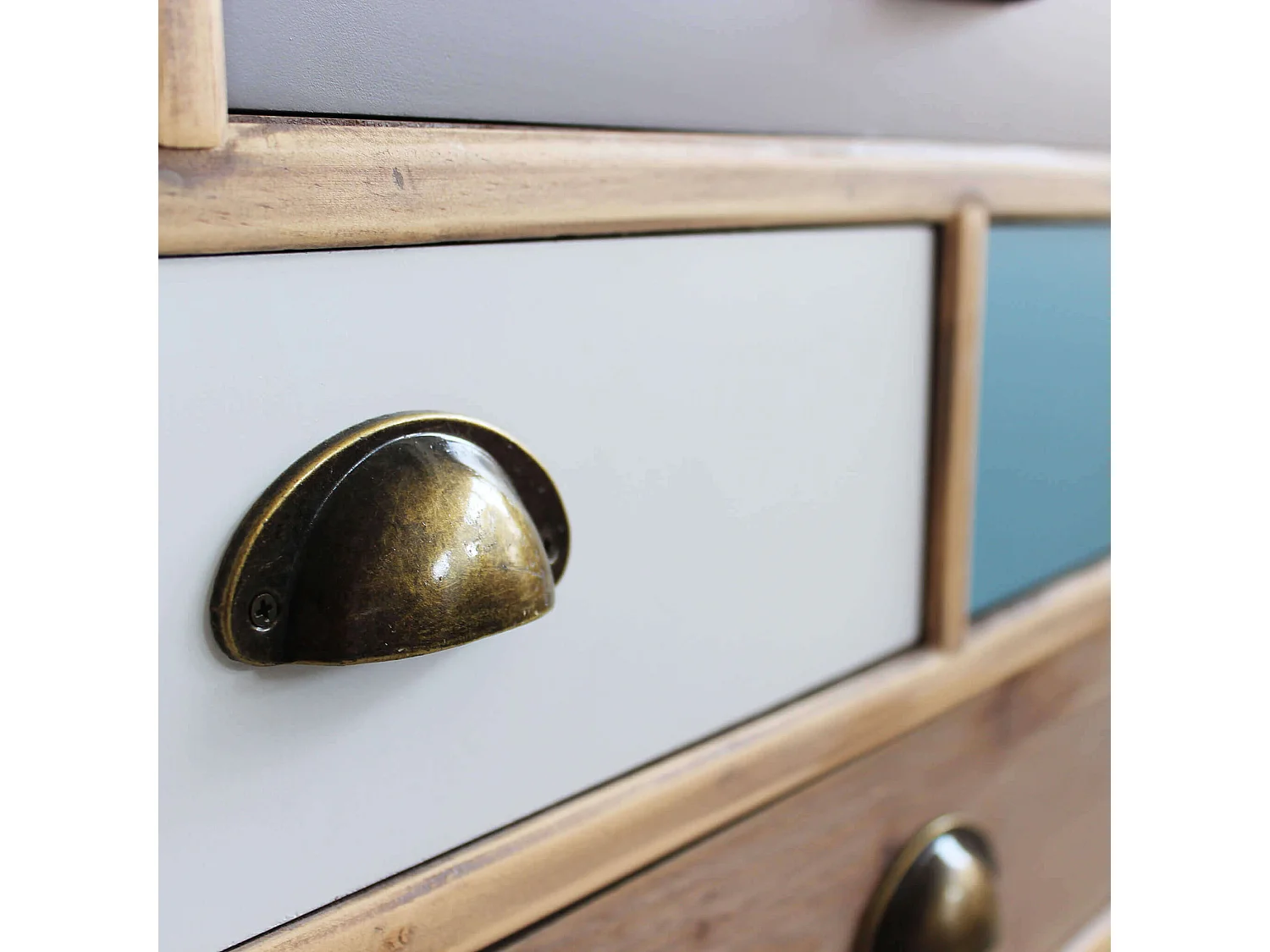 MilaniHome.it - Mobiletto 10 Cassetti 80x36,5x91,5 Per Interno Camera Cameretta Salotto Ingresso Cucinadi coloreMulticolor