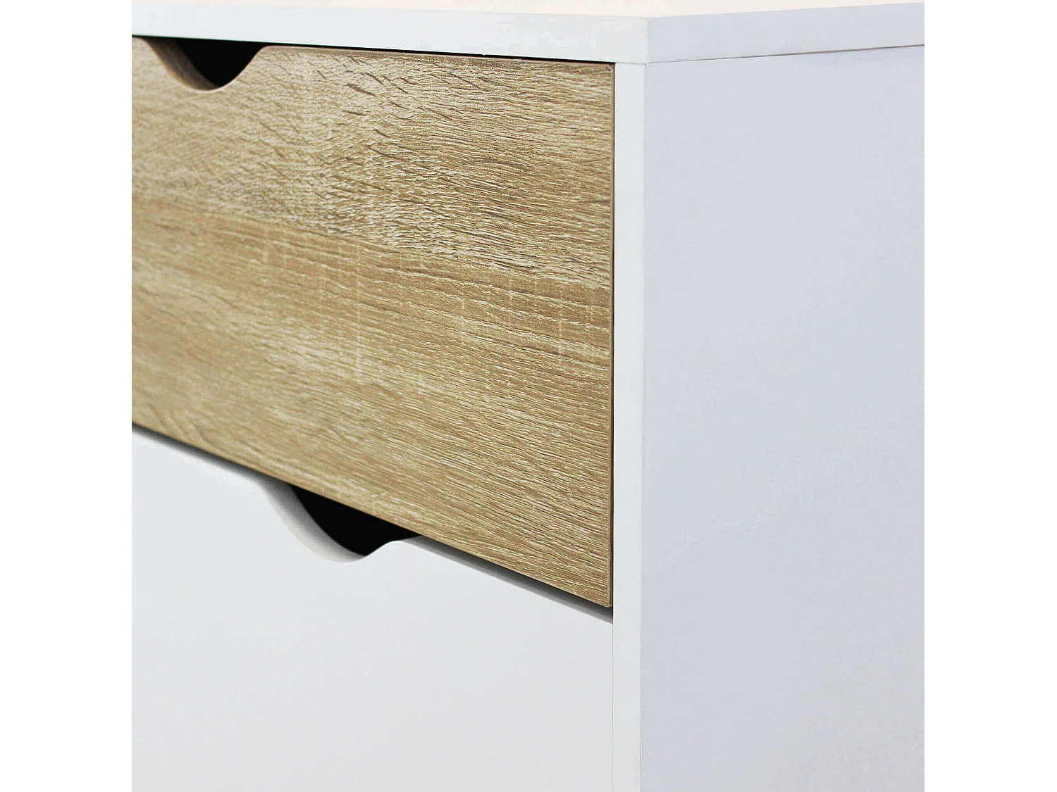 MilaniHome.it - Cassettiera In Legno Di Design Stile Moderno Minimalista 4 Cassetti, Cm 99x39x82 Hdi coloreBianco