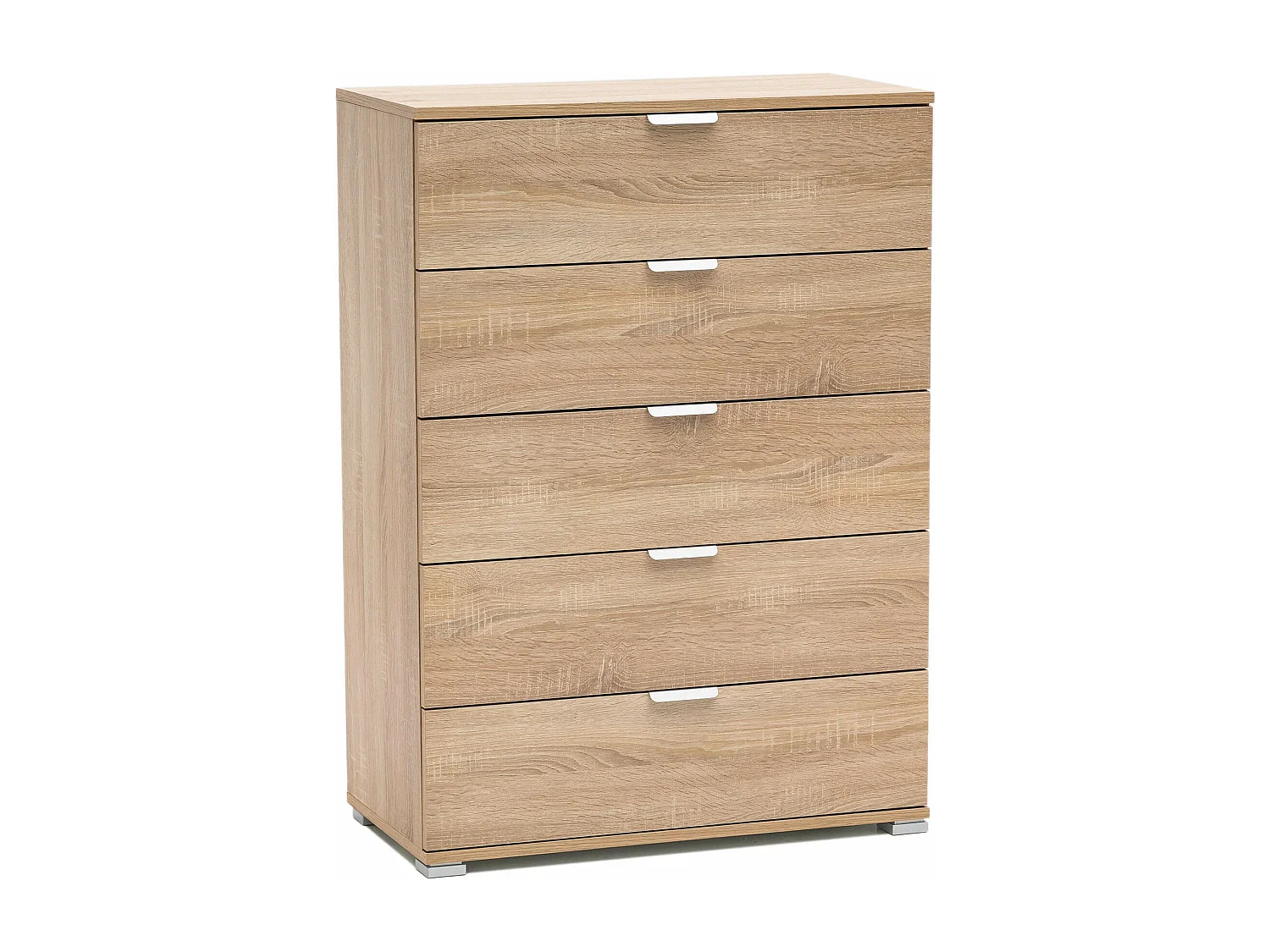 MilaniHome.it - cassettiera 5 cassetti per soggiorno cucina bagno fatto in Italia cm 75x38x103 hdi coloreMarrone chiaro