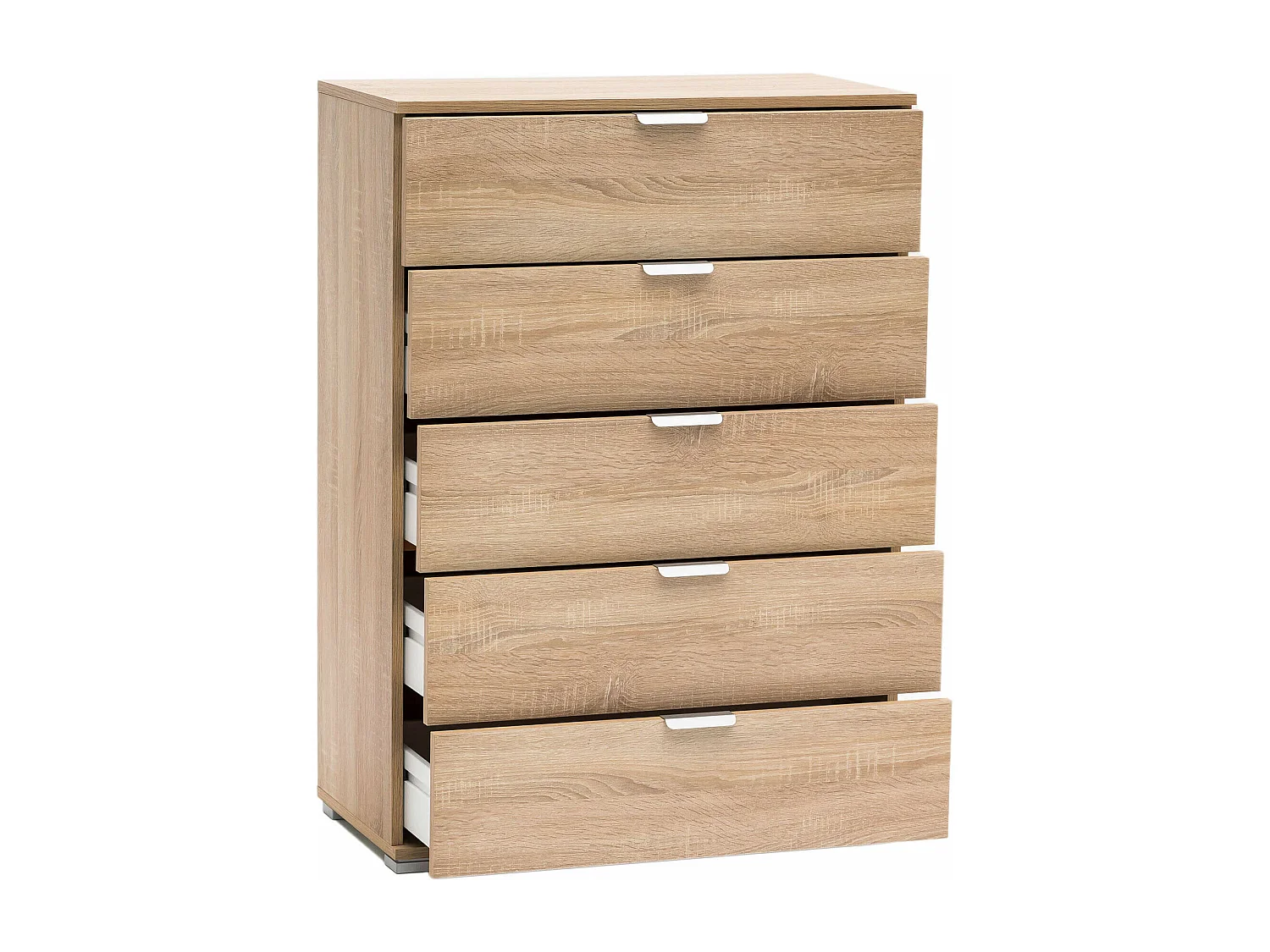 MilaniHome.it - cassettiera 5 cassetti per soggiorno cucina bagno fatto in Italia cm 75x38x103 hdi coloreMarrone chiaro