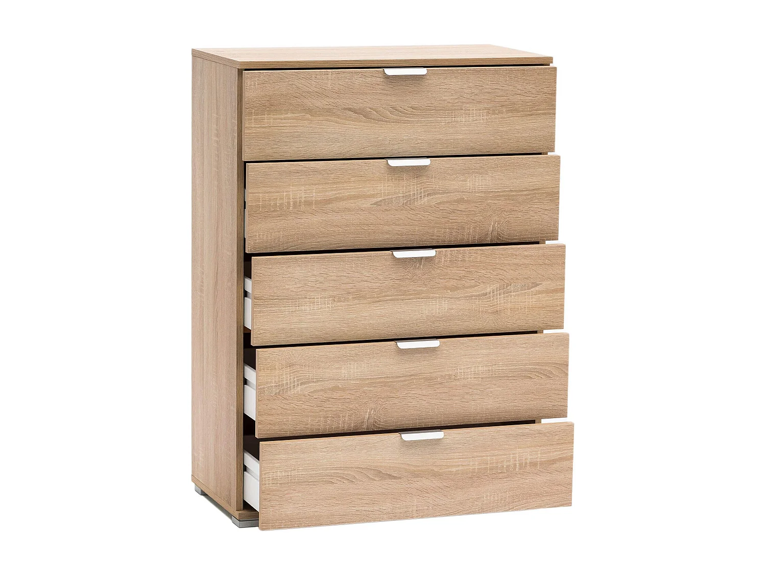 MilaniHome.it - cassettiera 5 cassetti per soggiorno cucina bagno fatto in Italia cm 75x38x103 hdi coloreMarrone chiaro