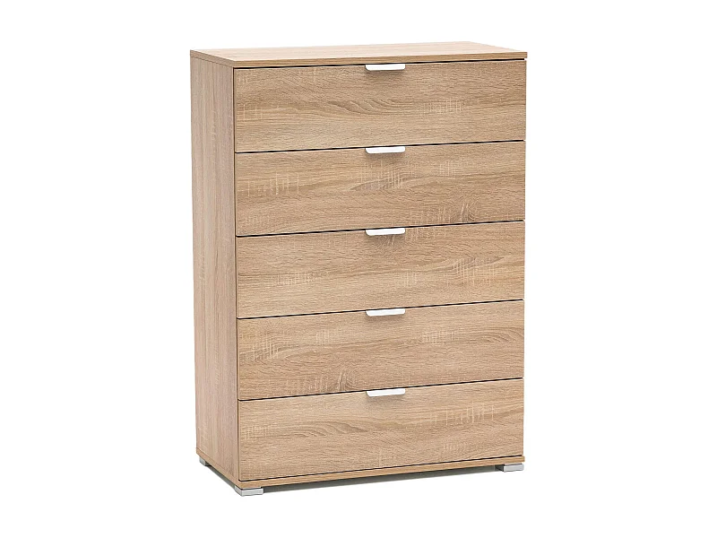 MilaniHome.it - cassettiera 5 cassetti per soggiorno cucina bagno fatto in Italia cm 75x38x103 hdi coloreMarrone chiaro