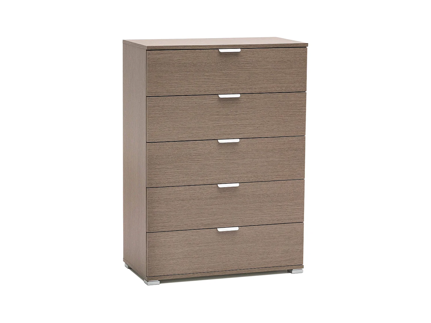 MilaniHome.it - cassettiera 5 cassetti per soggiorno cucina bagno fatto in Italia cm 75x38x103 hdi coloreRovere grigio