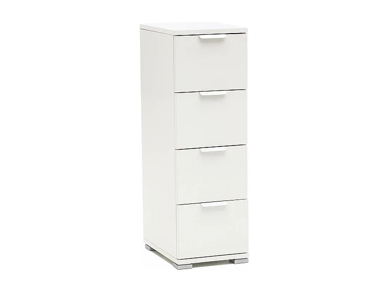 MilaniHome.it - cassettiera 4 cassetti per soggiorno cucina bagno fatto in Italia cm 27x38x85 hdi coloreBianco