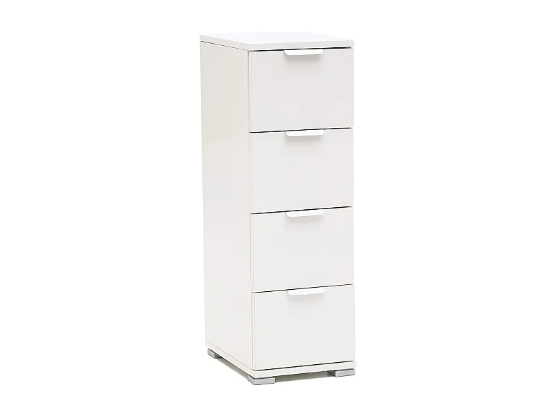 MilaniHome.it - cassettiera 4 cassetti per soggiorno cucina bagno fatto in Italia cm 27x38x85 hdi coloreBianco