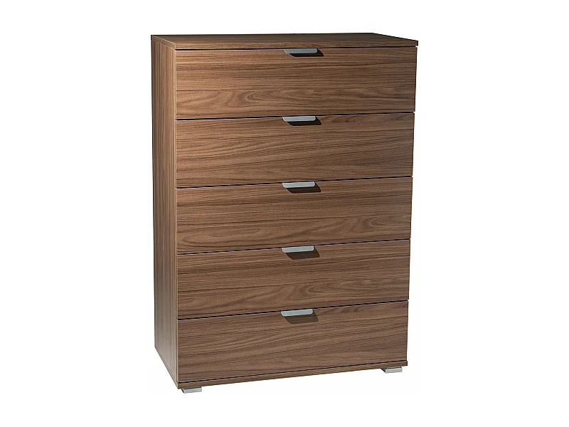 MilaniHome.it - cassettiera 5 cassetti per soggiorno cucina bagno fatto in Italia cm 75x38x103 hdi coloreMarrone