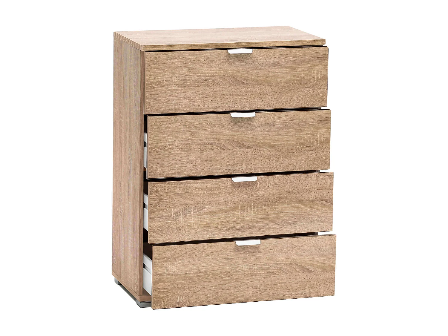 MilaniHome.it - cassettiera 4 cassetti per soggiorno cucina bagno fatto in Italia cm 60x38x85 hdi coloreMarrone chiaro