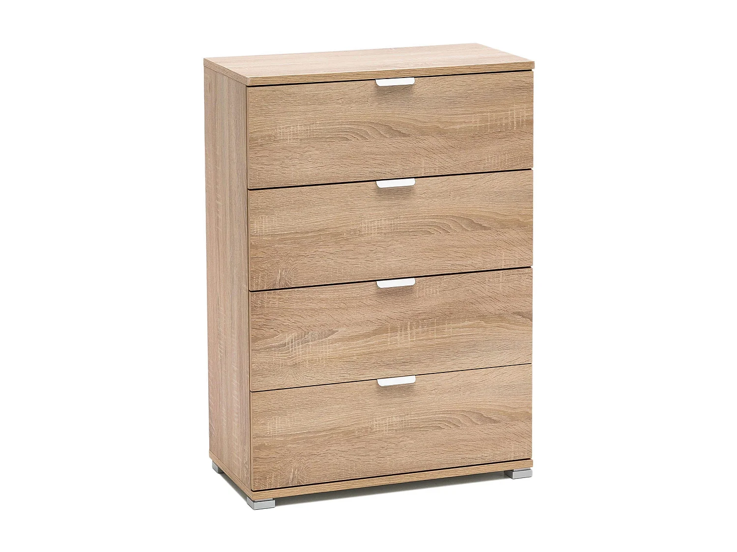 MilaniHome.it - cassettiera 4 cassetti per soggiorno cucina bagno fatto in Italia cm 60x38x85 hdi coloreMarrone chiaro